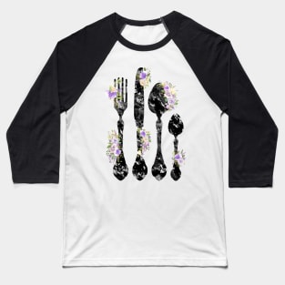 Fork Knife and Spoon Baseball T-Shirt